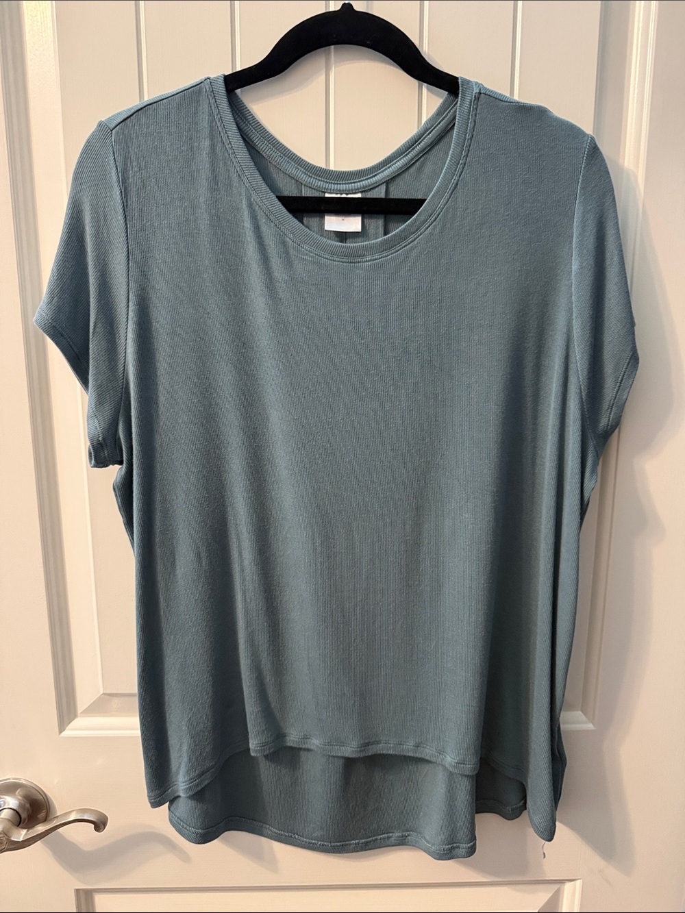 Athleta Relaxed Short Sleeve Tee in Dusty Blue-Grey